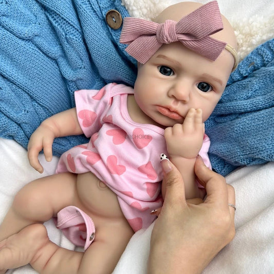 Reborn-Bambole 18Inch Baby Girl Bambole Reborn Femmine In Silicone