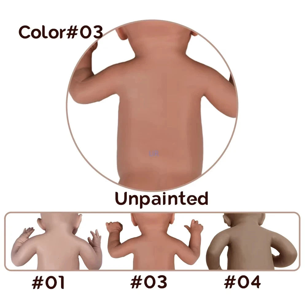 Reborn-Bambole Unpainted 03 / Blue Eyes Silicone Bambole Reborn